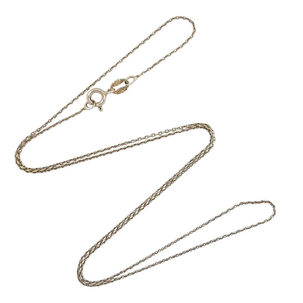 Vintage Italy Gold-Tone Sterling Silver 925 1.1mm Cable Link Chain Necklace 18"